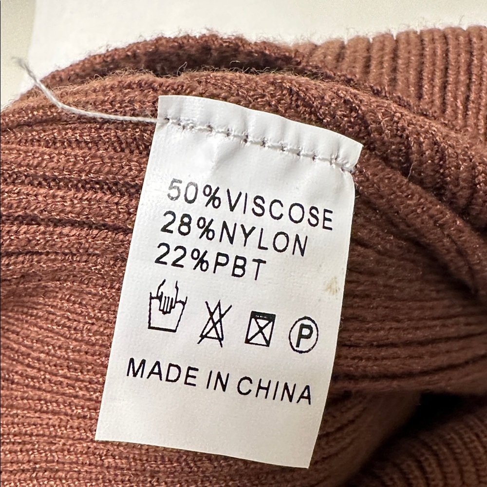 Brown Ribbed Button-Up Cardigan - Picture 2 of 2